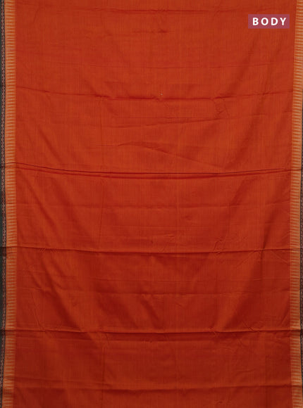 Orange & Green Narayanpet Cotton - Kalamkari Blouse