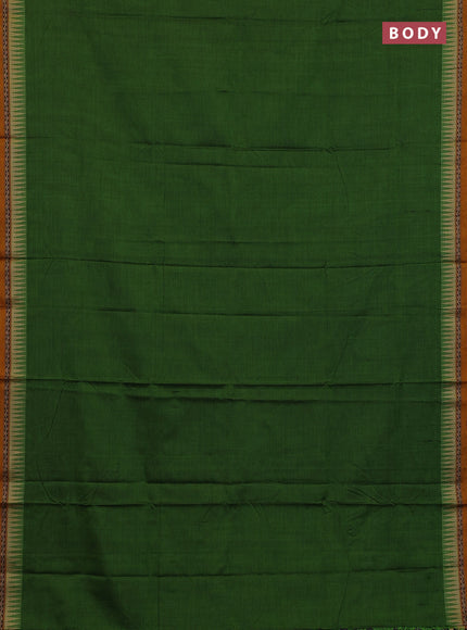 Sap Green & Coffee Brown Narayanpet Cotton - Kalamkari Blouse
