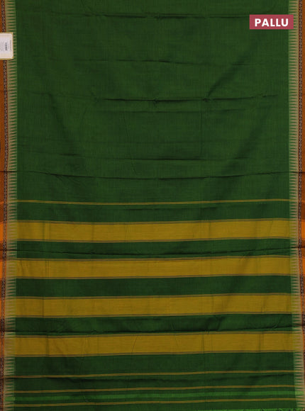 Sap Green & Coffee Brown Narayanpet Cotton - Kalamkari Blouse