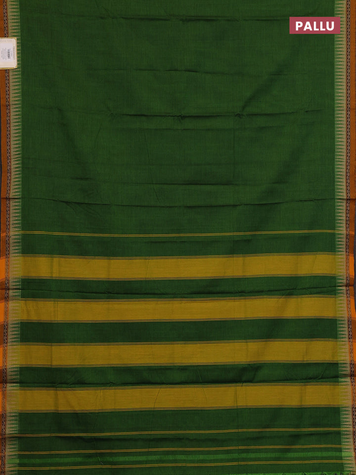Sap Green & Coffee Brown Narayanpet Cotton - Kalamkari Blouse