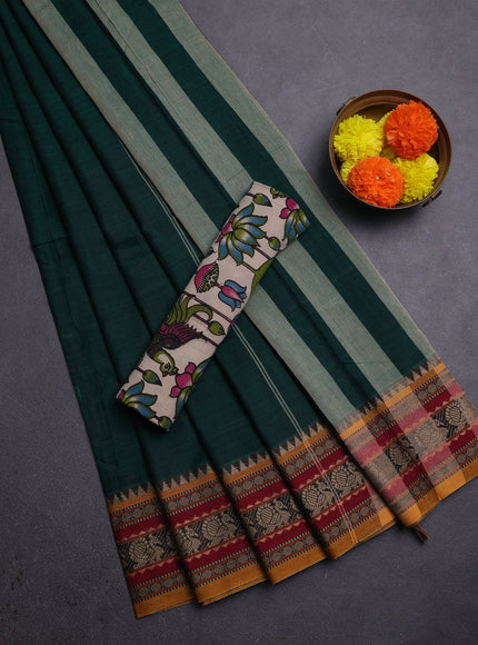 Green & Beige Narayanpet Cotton - Kalamkari Blouse