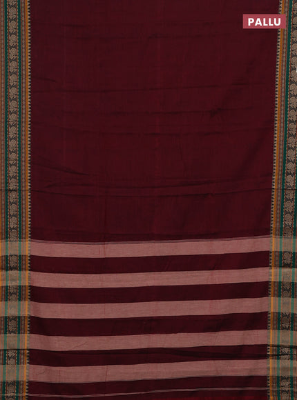 Maroon & Mustard Yellow Narayanpet Cotton - Kalamkari Blouse