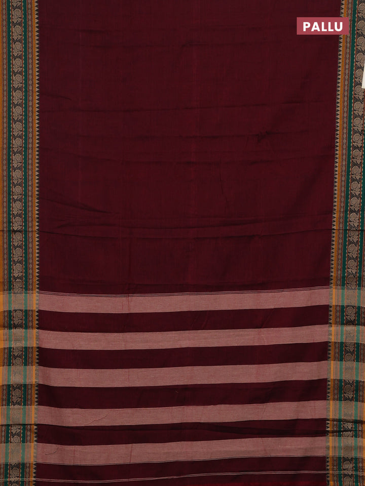 Maroon & Mustard Yellow Narayanpet Cotton - Kalamkari Blouse