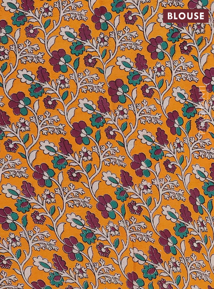Maroon & Mustard Yellow Narayanpet Cotton - Kalamkari Blouse