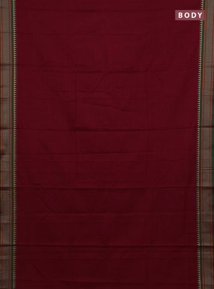 Red & Green Narayanpet Cotton - Kalamkari Blouse