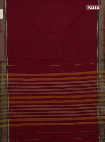 Red & Green Narayanpet Cotton - Kalamkari Blouse