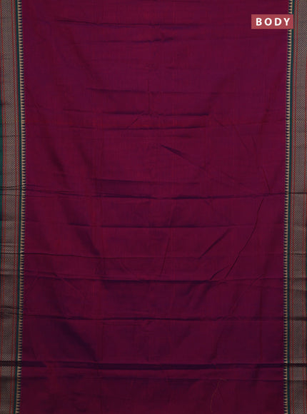 Pink & Peacock Green Narayanpet Cotton - Kalamkari Blouse