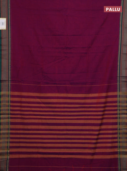 Pink & Peacock Green Narayanpet Cotton - Kalamkari Blouse