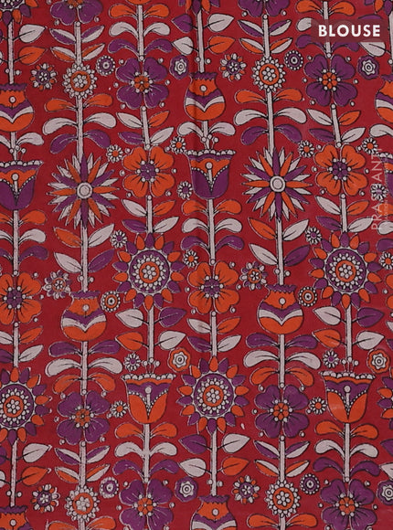 Pink & Red Narayanpet Cotton - Kalamkari Blouse