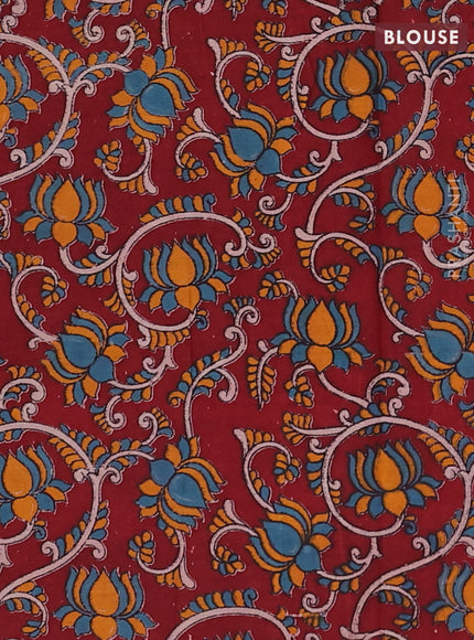 Violet & Maroon Narayanpet Cotton - Kalamkari Blouse
