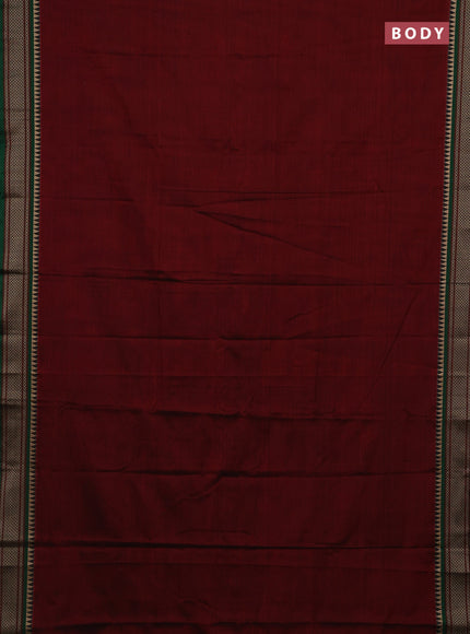 Maroon & Green Narayanpet Cotton - Kalamkari Blouse