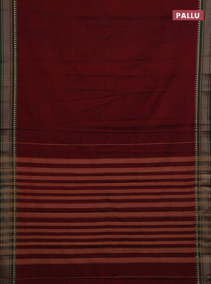 Maroon & Green Narayanpet Cotton - Kalamkari Blouse