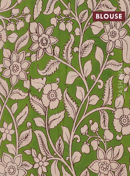 Maroon & Green Narayanpet Cotton - Kalamkari Blouse