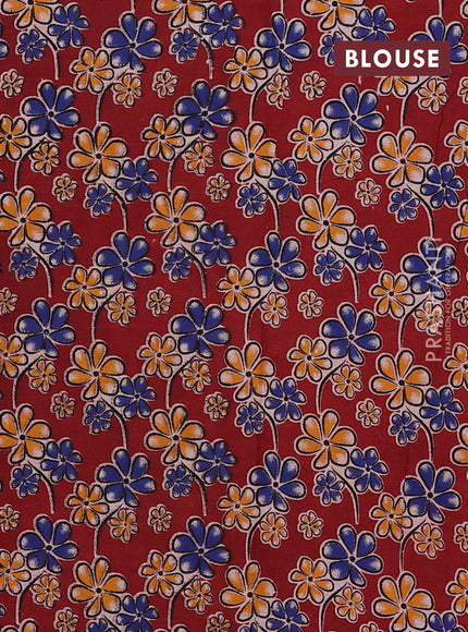 Black & Maroon Narayanpet Cotton - Kalamkari Blouse