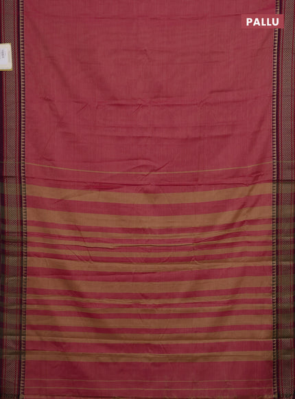 Pink & Maroon Narayanpet Cotton - Kalamkari Blouse