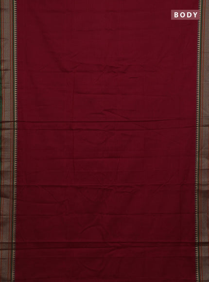 Red & Green Narayanpet Cotton - Kalamkari Blouse