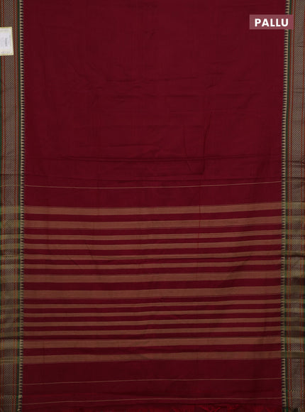 Red & Green Narayanpet Cotton - Kalamkari Blouse