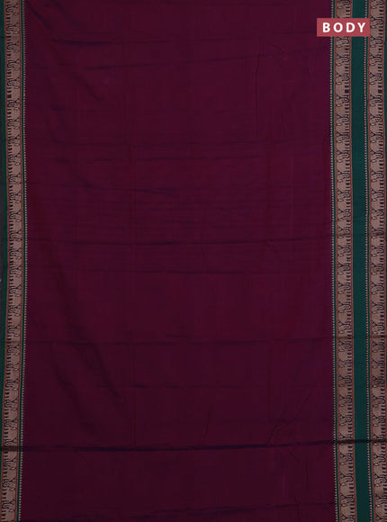 Purple & Green Narayanpet Cotton - Kalamkari Blouse