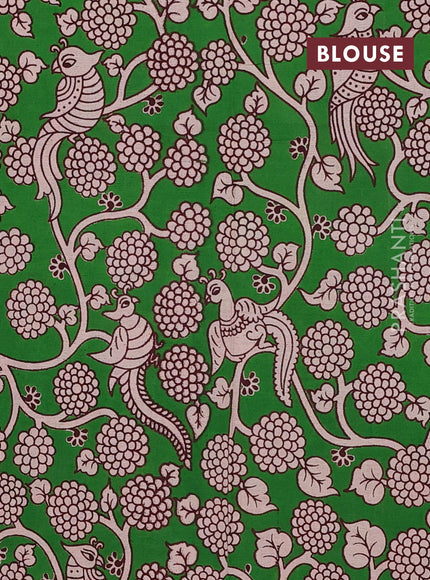 Purple & Green Narayanpet Cotton - Kalamkari Blouse
