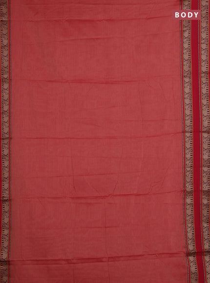 Peach & Blue Narayanpet Cotton - Kalamkari Blouse
