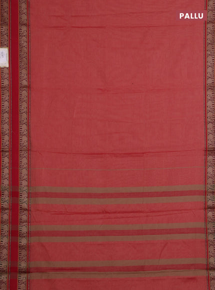Peach & Blue Narayanpet Cotton - Kalamkari Blouse