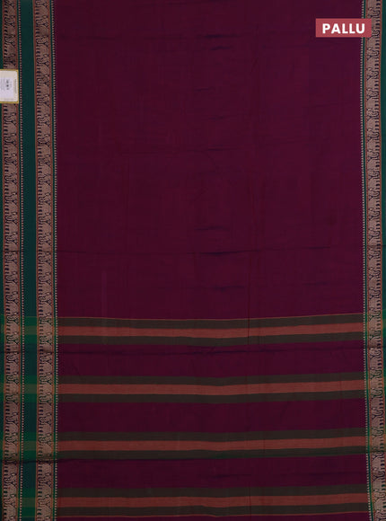 Purple & Beige Narayanpet Cotton - Kalamkari Blouse