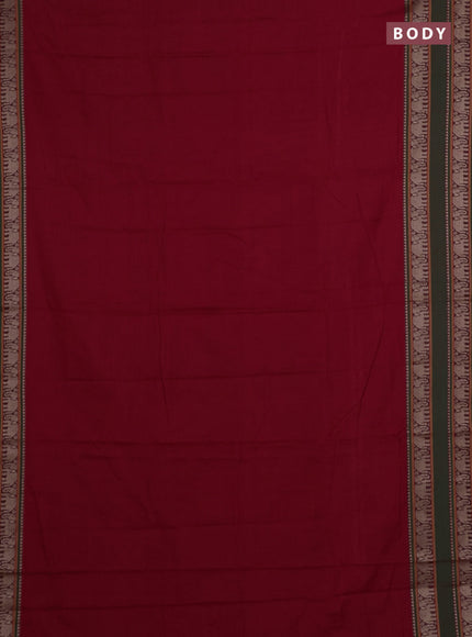Maroon & Mustard Yellow Narayanpet Cotton - Kalamkari Blouse