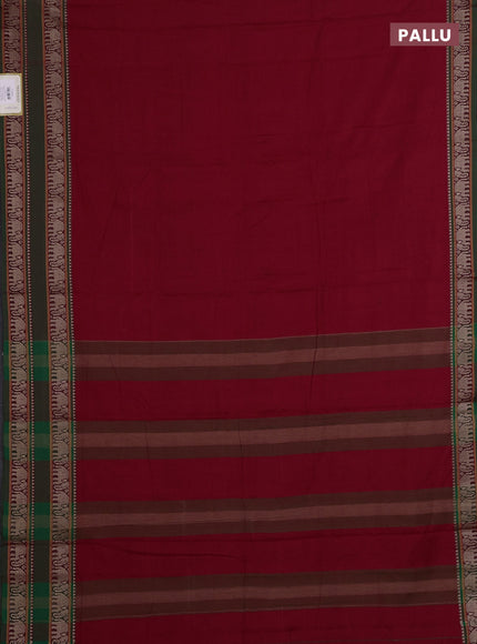 Maroon & Mustard Yellow Narayanpet Cotton - Kalamkari Blouse