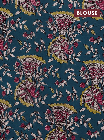 Maroon & Mustard Yellow Narayanpet Cotton - Kalamkari Blouse