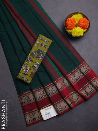 Green & Mehendi Green Narayanpet Cotton - Kalamkari Blouse