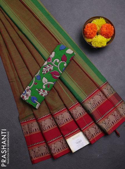 Green Narayanpet Cotton - Kalamkari Blouse