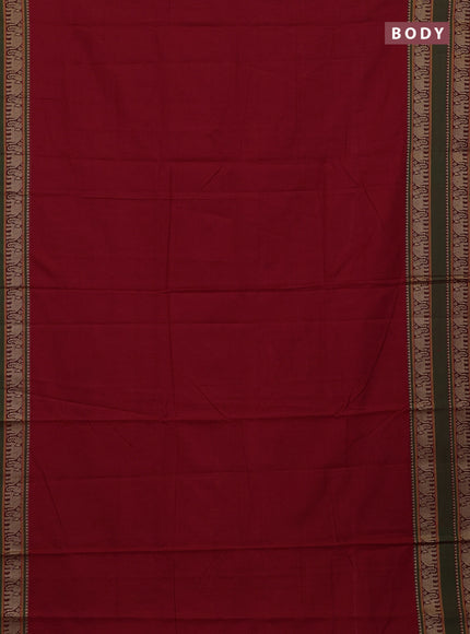 Red & Green Narayanpet Cotton - Kalamkari Blouse