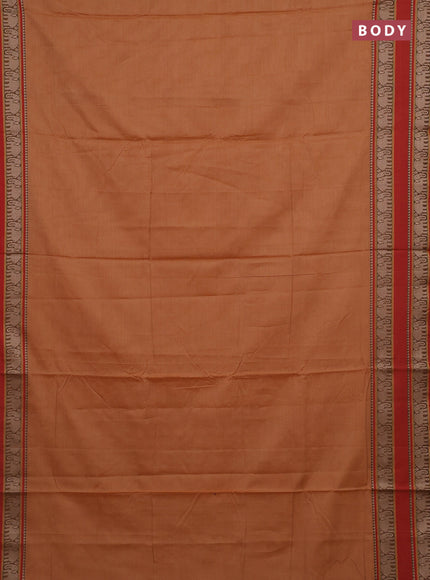 Mustard & Brown Narayanpet Cotton - Kalamkari Blouse