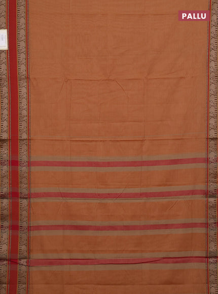 Mustard & Brown Narayanpet Cotton - Kalamkari Blouse