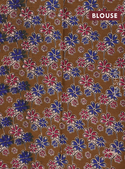 Mustard & Brown Narayanpet Cotton - Kalamkari Blouse