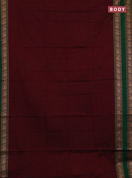 Maroon & Green Narayanpet Cotton - Kalamkari Blouse