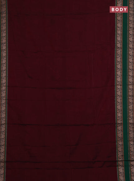 Maroon & Green Narayanpet Cotton - Kalamkari Blouse