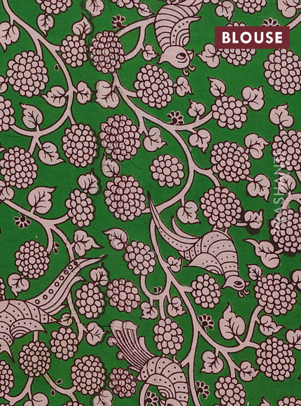 Maroon & Green Narayanpet Cotton - Kalamkari Blouse