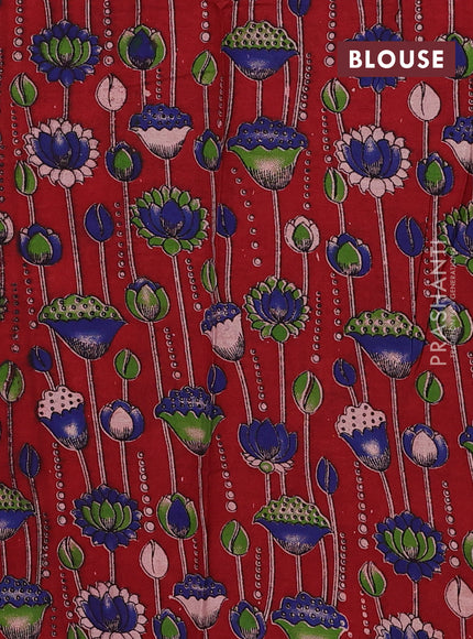 Mustard & Maroon Narayanpet Cotton - Kalamkari Blouse