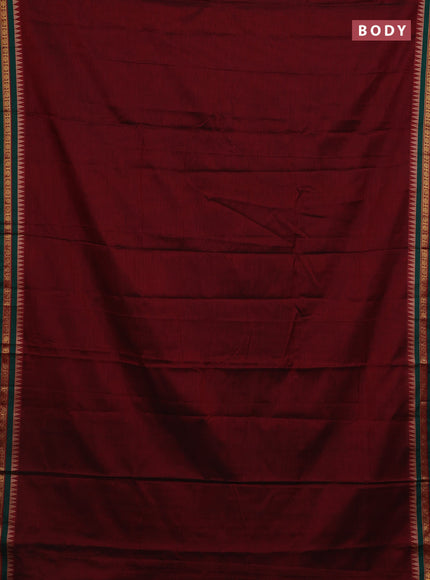 Maroon & Green Narayanpet Cotton - Kalamkari Blouse