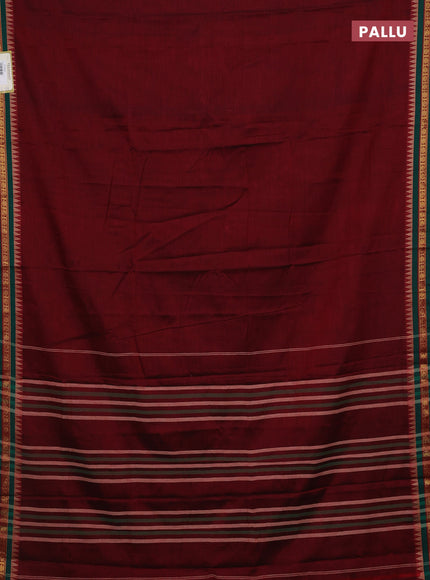 Maroon & Green Narayanpet Cotton - Kalamkari Blouse