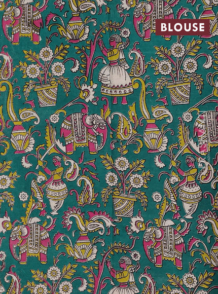 Maroon & Green Narayanpet Cotton - Kalamkari Blouse