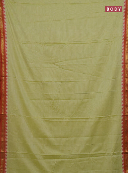 Elaichi Green & Brown Narayanpet Cotton - Kalamkari Blouse