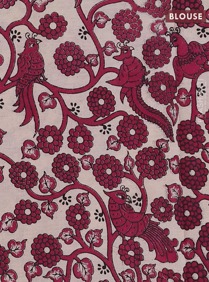 Wine & Beige Narayanpet Cotton - Kalamkari Blouse
