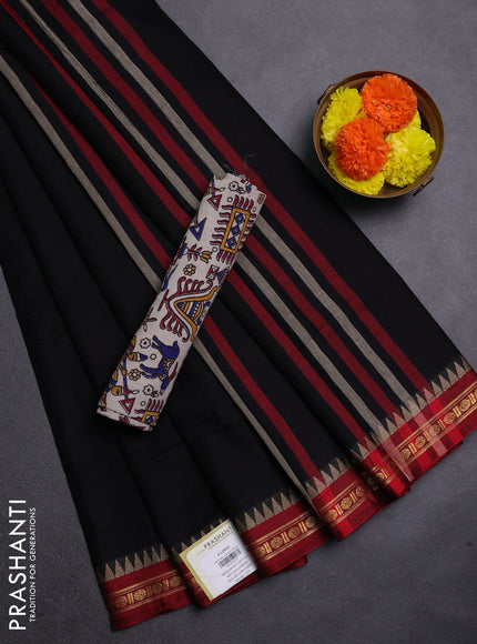 Black & Beige Narayanpet Cotton - Kalamkari Blouse