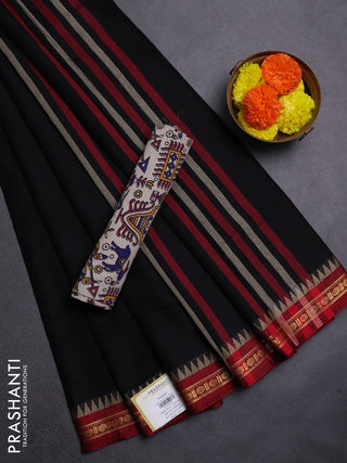 Black & Beige Narayanpet Cotton - Kalamkari Blouse