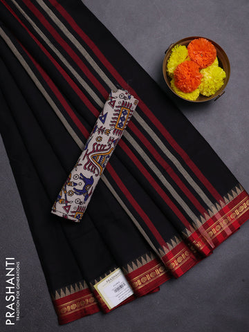 Black & Beige Narayanpet Cotton - Kalamkari Blouse