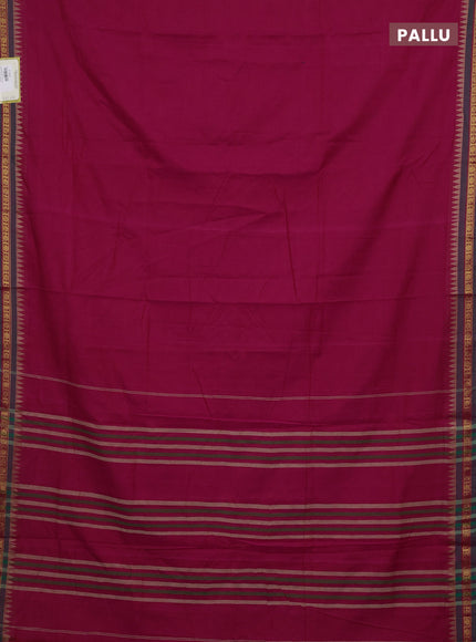Pink & Peacock Green Narayanpet Cotton - Kalamkari Blouse