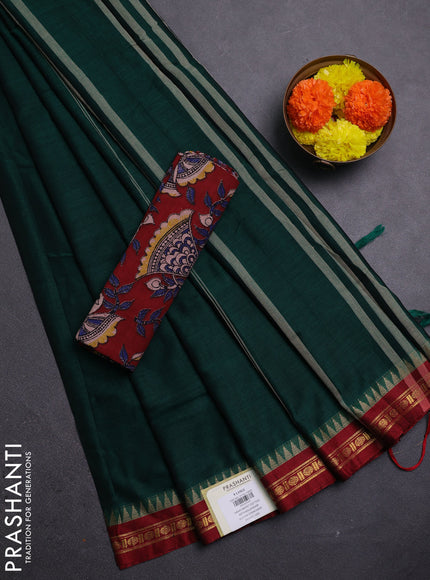 Green & Maroon Narayanpet Cotton - Kalamkari Blouse