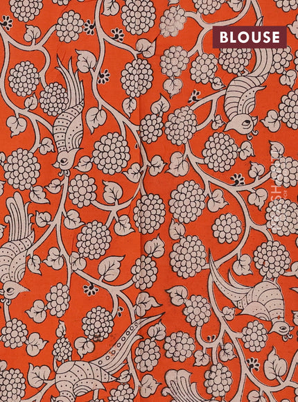 Purple & Orange Narayanpet Cotton - Kalamkari Blouse